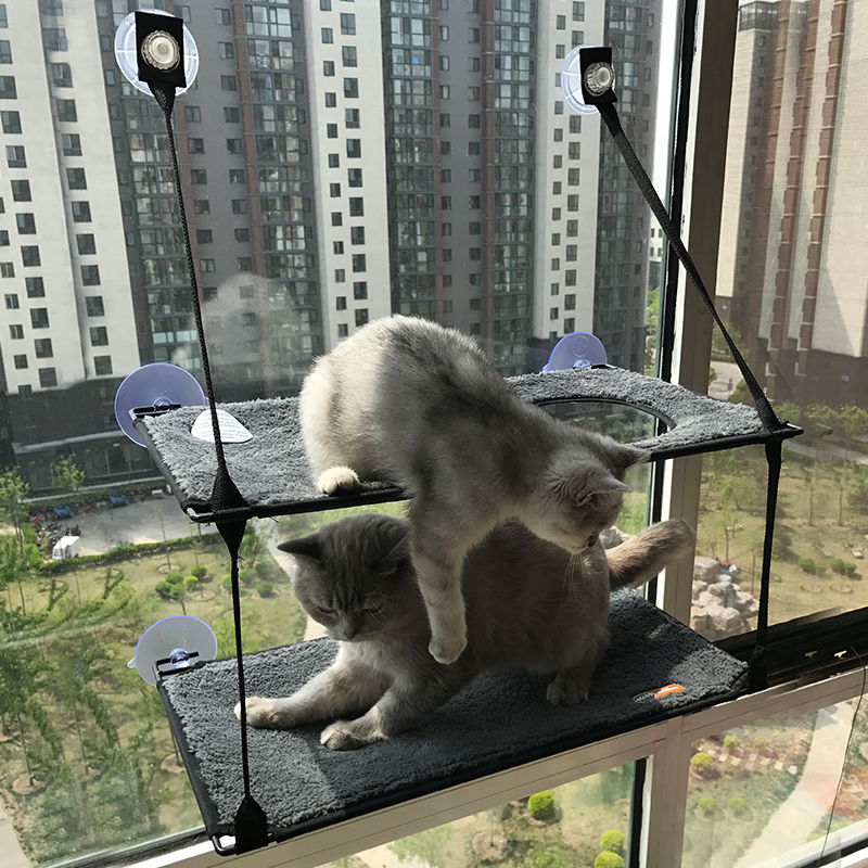 玻璃吸盘式晒太阳猫吊床大号宠物猫咪窗户阳台挂床猫窝猫笼猫爬架-图0