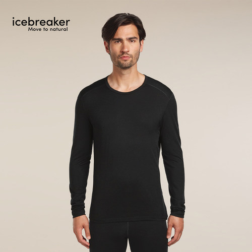 icebreaker 100%美利奴羊毛男200 Oasis长袖上衣透气保暖户外徒步 - 图1
