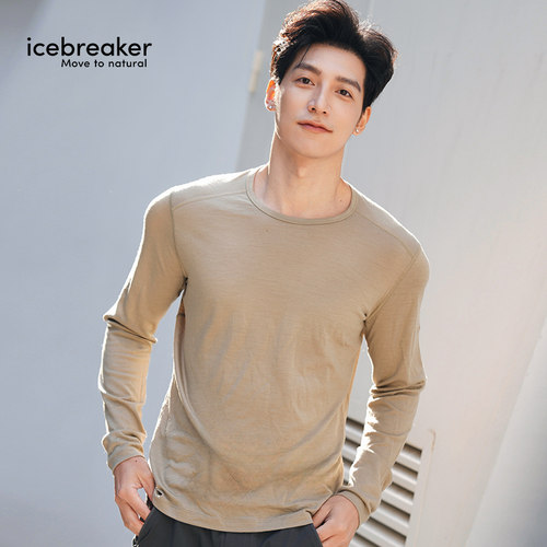 icebreaker可机洗美利奴羊毛男200 Oasis长袖T恤透气户外徒步跑步 - 图2