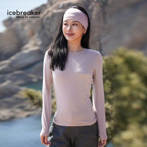icebreaker可机洗美利奴羊毛女200 Oasis吸湿透气长袖T恤户外徒步 - 图0