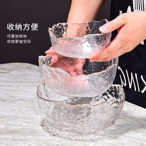 法兰晶日式玻璃水果盘轻奢家用客厅茶几干果零食瓜子糖果沙拉碗盘 - 图2