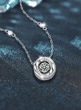 莫桑石钻项链S925纯银莫比乌斯高级感灵动锁骨链女时尚气质风颈链