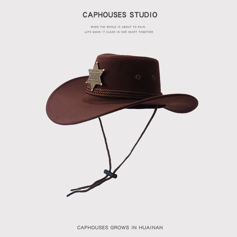 西部牛仔帽子男女复古遮阳防晒旅游帽子拍照摄影登山帽海边太阳帽,淘宝优惠券,粉丝福利购,淘宝优惠卷