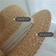 Raffia woven hollow panama hat
