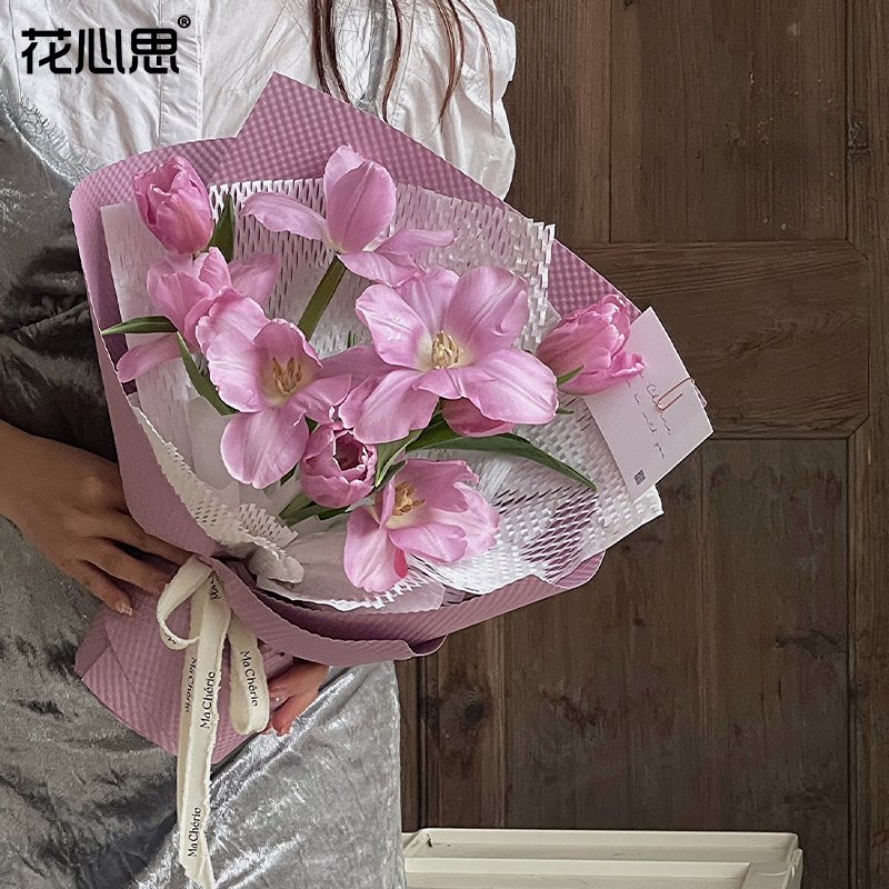 花心思立体压纹纸鲜花包装纸花束包花纸牛皮纸风华纸花艺材料资材