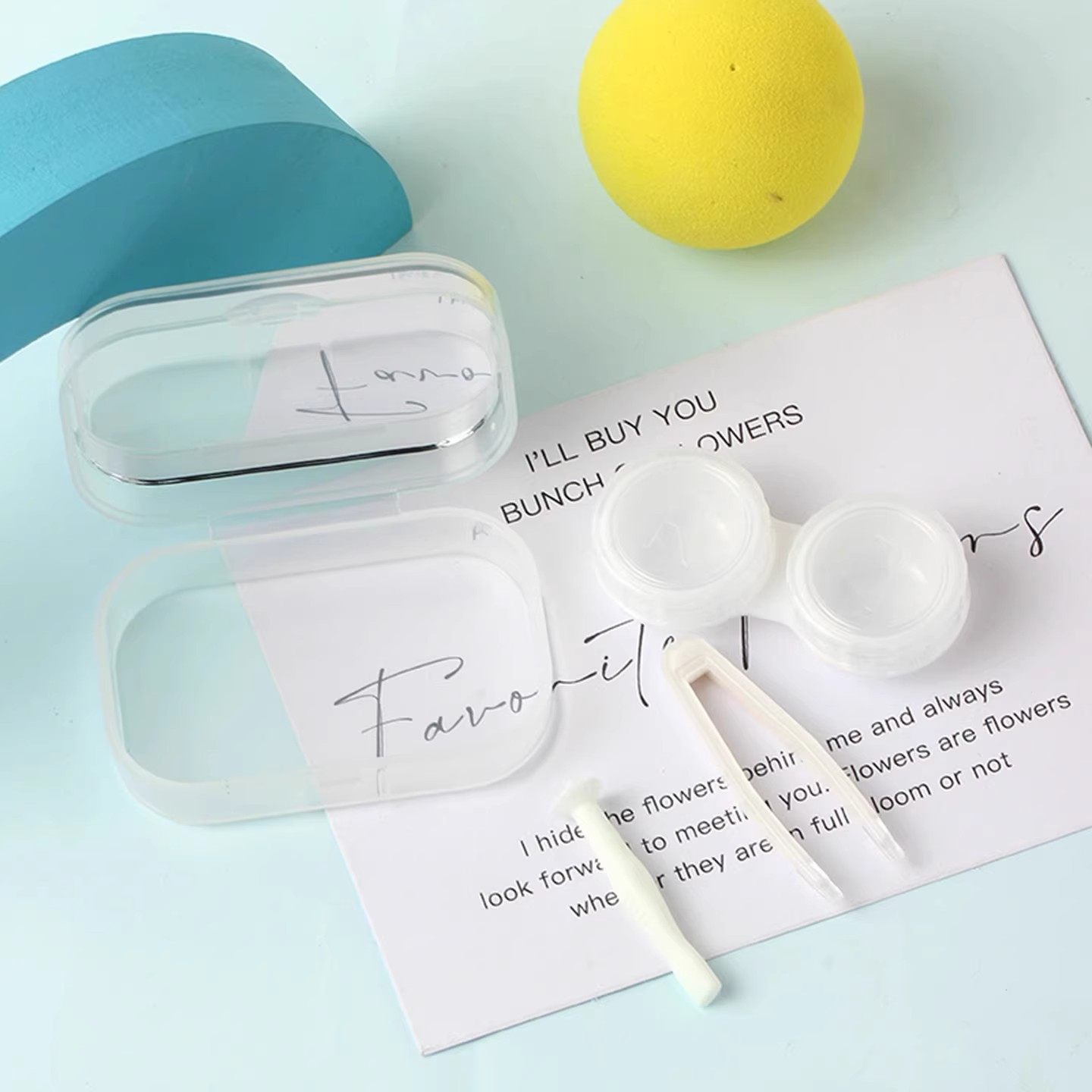 隐形眼镜收纳盒便携式美瞳护理盒高颜值迷你简约一体伴侣盒带镜子,淘宝优惠券,粉丝福利购,淘宝优惠卷