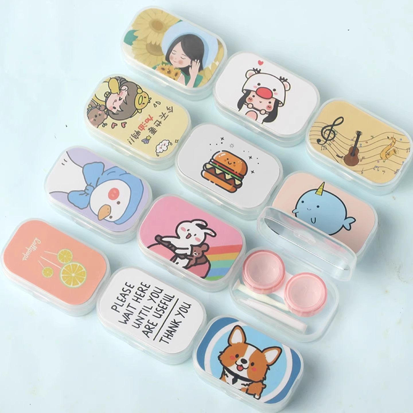 隐形眼镜收纳盒便携式美瞳护理盒高颜值迷你简约一体伴侣盒带镜子,淘宝优惠券,粉丝福利购,淘宝优惠卷