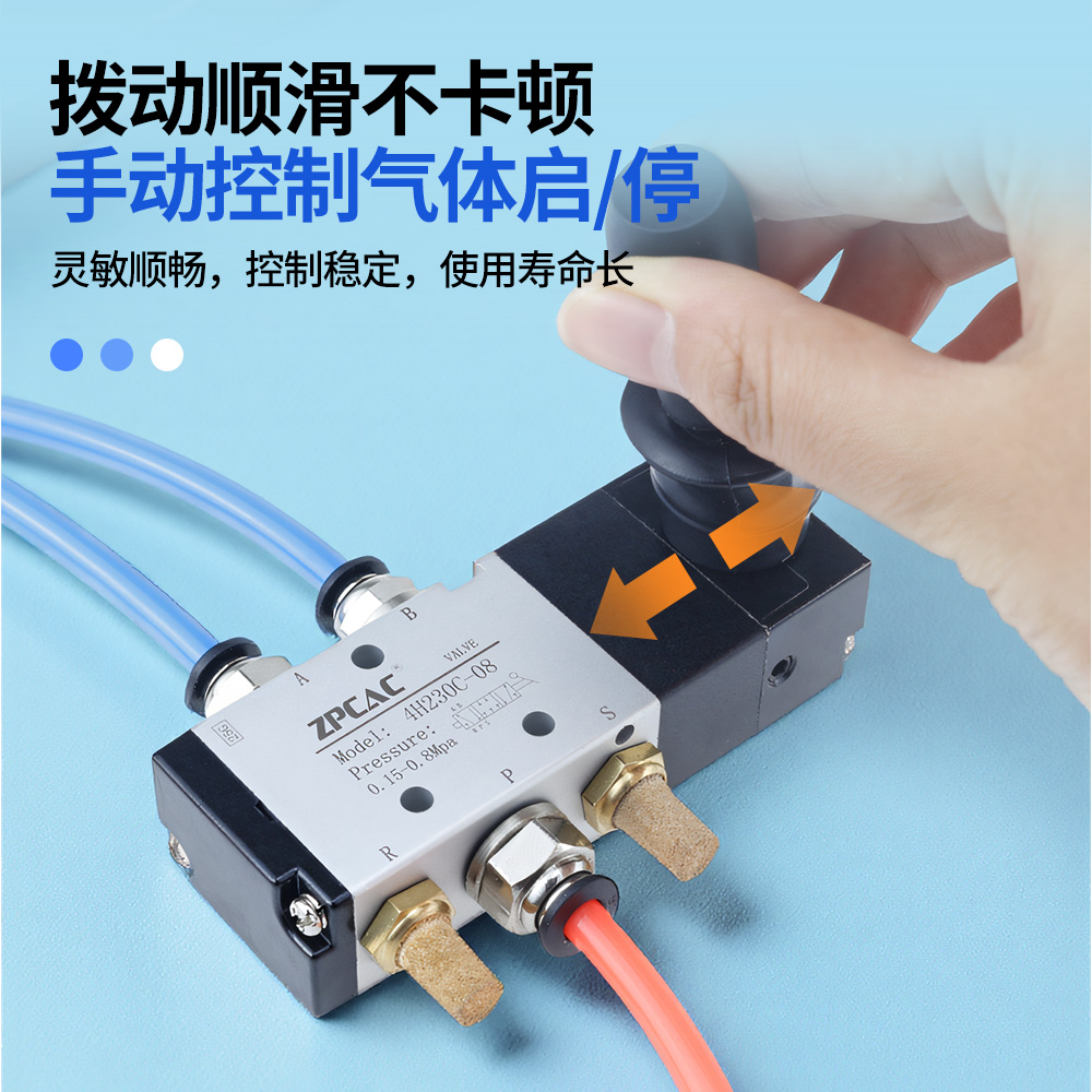 气动开关控制阀手扳阀4H210-08手动阀气阀4R210手拉阀气缸换向阀 - 图3