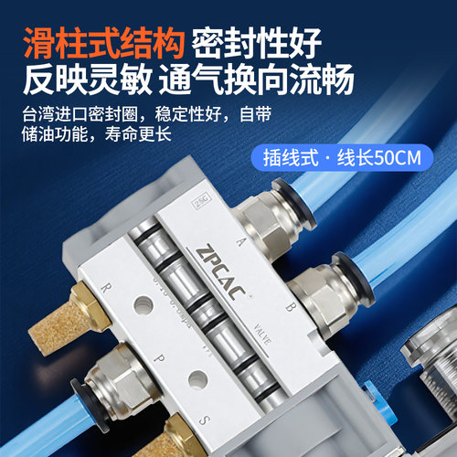 4V210-08气动电磁阀阀组阀岛气缸控制阀换向气阀AC220V DC24V 12V - 图0