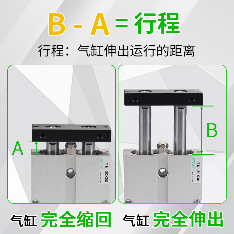 TN双轴双杆气缸小型气动气缸大推力10x16x20x25x32-25-50-30S-图3