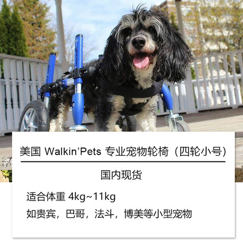 宠物轮椅车狗轮椅残疾断腿骨折四肢支撑代步车折叠康复辅助小型犬 - 图0