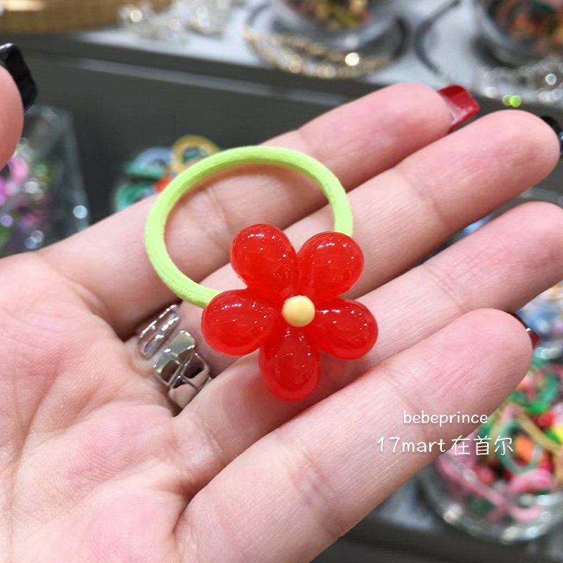 韩国代购bebeprince儿童彩色亚克力花朵发绳小朋友不伤发头绳皮筋,淘宝优惠券,粉丝福利购,淘宝优惠卷