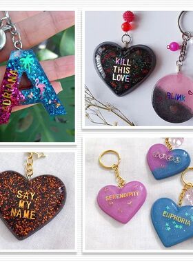 Holographic Glitter English Alphabet Flakes Resin Silicone M