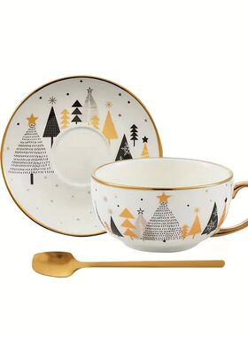 1pc, lovely Christmas suit, coffee cups and saucers, porcela