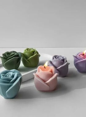 New 3D Flower Silicone Candle Molds Handmade Rose Flower Soa