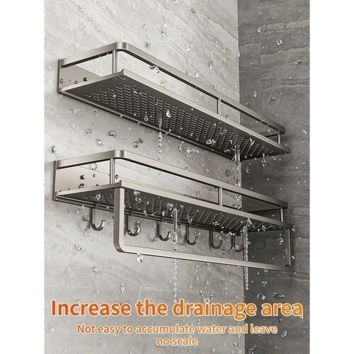 Aluminum Kitchen Shelf Wall Mounted Spice Organizer Rust and - 图2