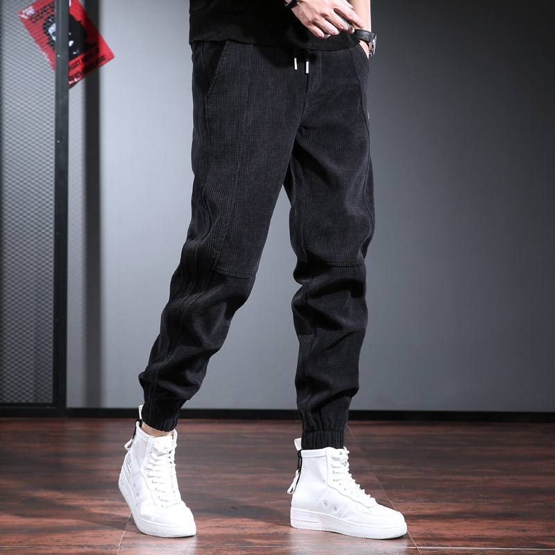 秋冬季休闲卫裤男2025新款收口束脚松紧腰灯芯绒哈伦裤青年长裤子,淘宝优惠券,粉丝福利购,淘宝优惠卷