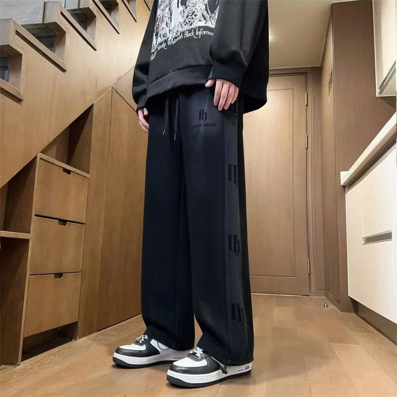 休闲卫裤男秋冬季外穿保暖加绒美式高街帅气男生运动直筒裤子阔腿,淘宝优惠券,粉丝福利购,淘宝优惠卷