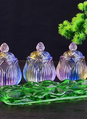 供佛圣水杯仿琉璃的玻璃表面喷色