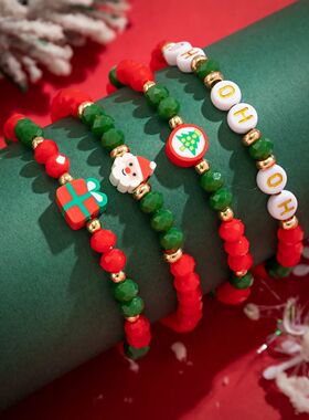 5pcs/set Cute Christmas Series Snowflake Tree Pendant Crysta