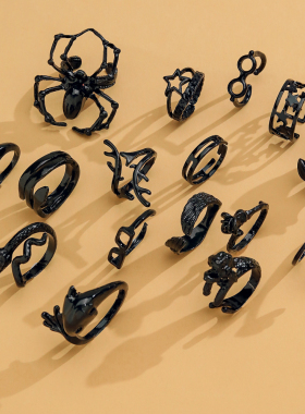 Spider Skull Ring Bat Gothic Rings for Women Halloween Punk