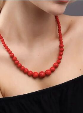 Fashion Personality Red Turquoises Chain Necklaces Big Small