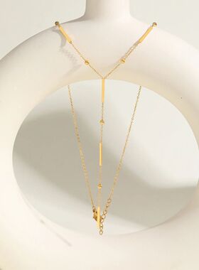 Beaded Long Chain Y Shape Necklace For Women, Minimalist Dro