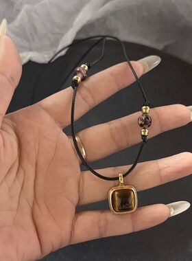 Vintage Double-Layer Stone Sun Pendant Necklace Jewelry for
