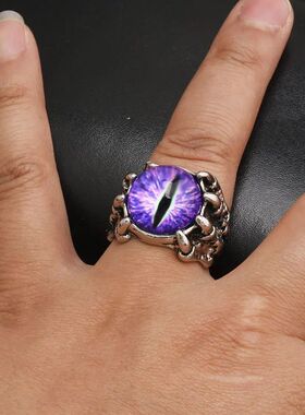 Gothic Colorful Evil Eye Rings For Men Women Personality Dem