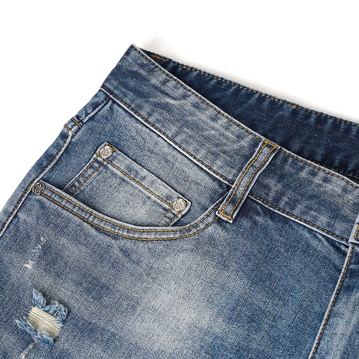 安杰安尼男装春夏季专柜新款浅蓝色修身版男士牛仔裤AJ842048462