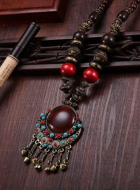 毛衣链项链云南藏族挂饰毛衣链