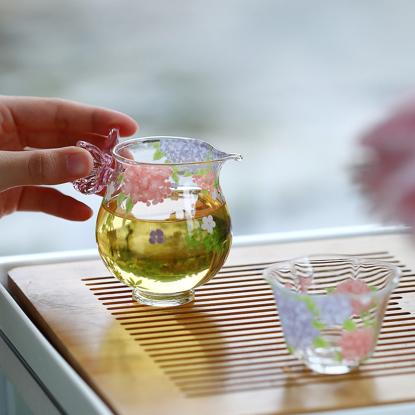 高硼硅蝴蝶玻璃公道杯新款贴花女士高档分茶器新款耐高温小容量,淘宝优惠券,粉丝福利购,淘宝优惠卷