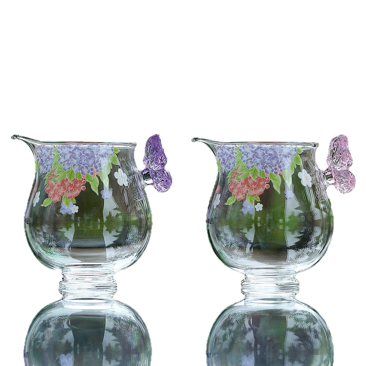 高硼硅蝴蝶玻璃公道杯新款贴花女士高档分茶器新款耐高温小容量,淘宝优惠券,粉丝福利购,淘宝优惠卷