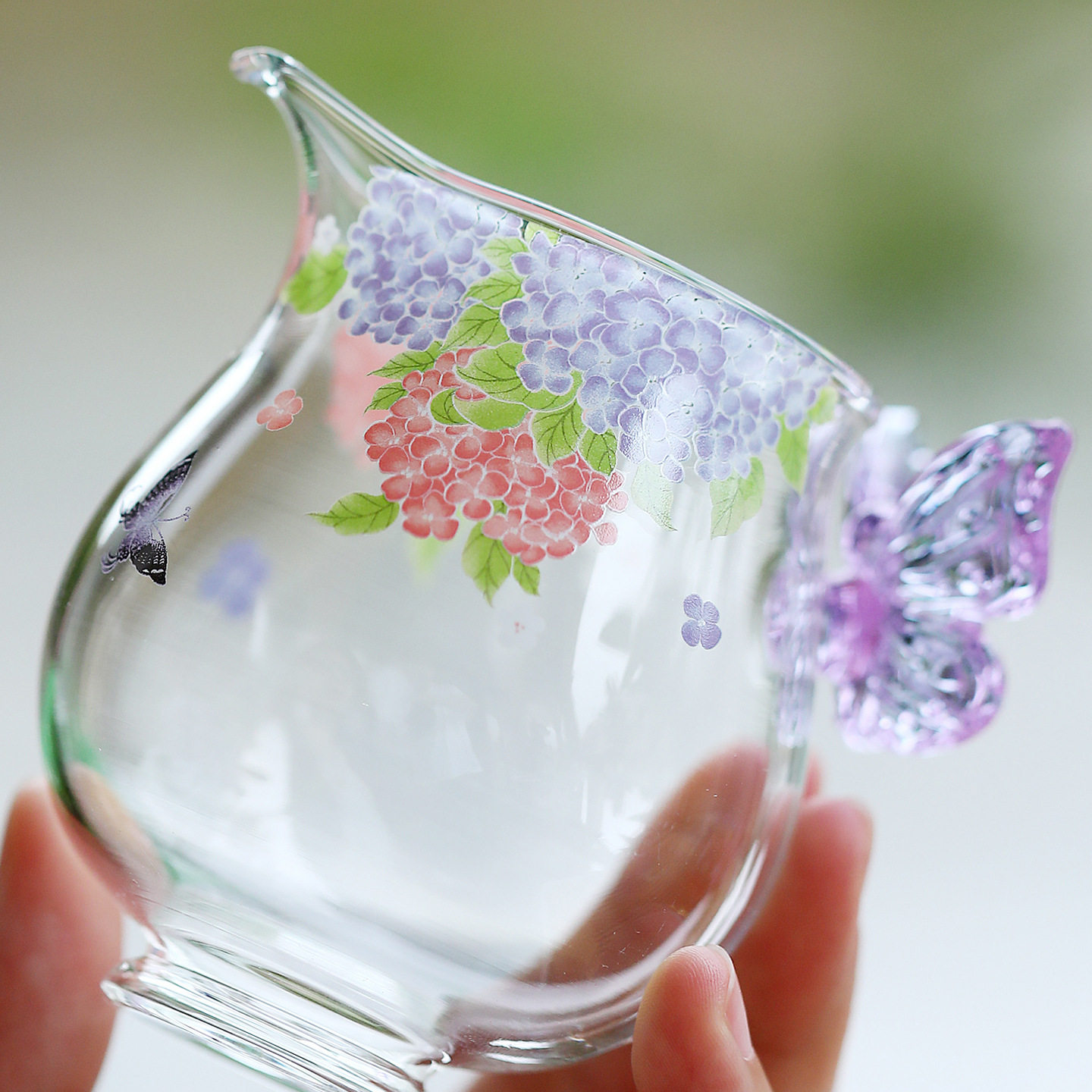 高硼硅蝴蝶玻璃公道杯新款贴花女士高档分茶器新款耐高温小容量,淘宝优惠券,粉丝福利购,淘宝优惠卷