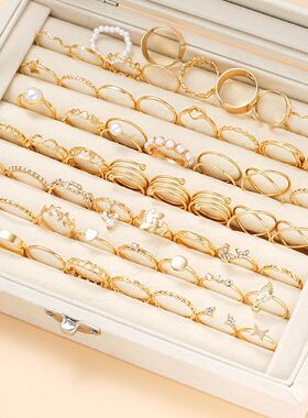 58PCS Vintage Heart Snake Butterfly Rings Set for WomenMetal
