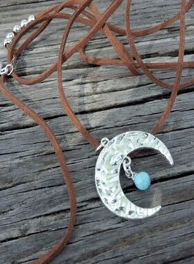 Boho Wrap Necklace Boho Choker Necklace  Brown Turquoise Sue