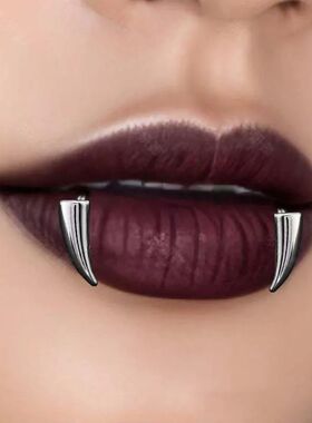 Stainless Steel Gothic Sharp Teeth Lip Clip for Women Men Pu