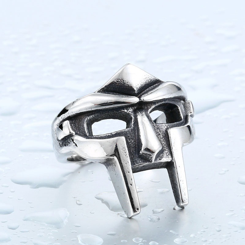 Classic Retro MF DOOM Mask Rings For Men Gladiator Punk Styl - 图3