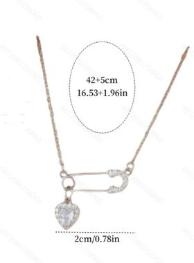 Light luxury zircon pin love  niche design safety needle hea