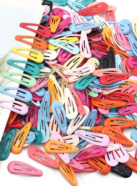 30pcs/lot 3cm Metal Colorful Waterdrop Shape Hairclips Cute