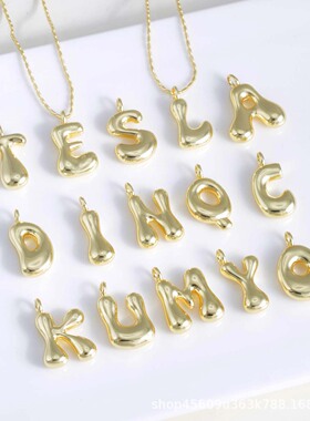 Glaze Bubble Balloon 26 English Alphabet Lady Necklace Chubb