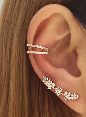 Bohemian NO Piercing Crystal Rhinestone Ear Cuff Earrings Fo