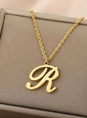 Dainty Initial Letter Necklaces For Women Gold Color Minimal