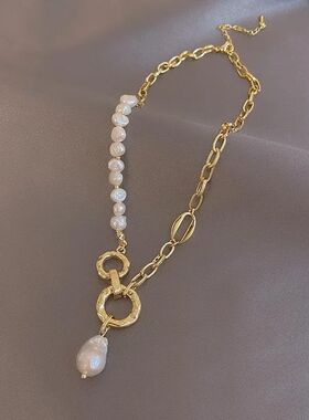 100% Natural Baroque Freshwater Pearl Fashion 14K Gold Fille
