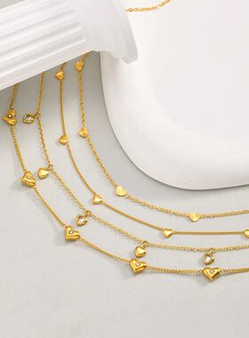 Fashion Love Heart Pendant Necklace for Women, Layering Neck