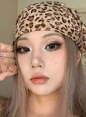 Retro Leopard Headscarf Women GirlHigh Quality ComfortableHe