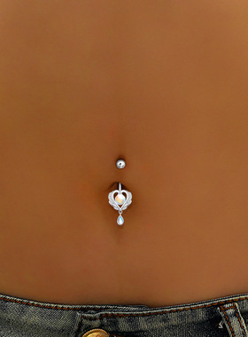 The Moon Love Wings Aurora Illusion Color Belly Button Ring