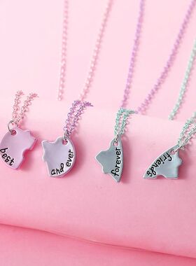 4Pcs/Set Best Friends Forever And Ever Necklace 3 Colors Des