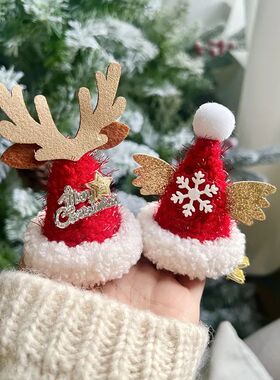 Christmas hat hair clip snowman hair clip cute reindeer snow