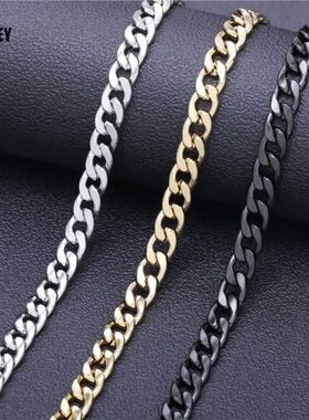Hmeey Stainless Steel Chain Necklace Long Hip Hop for Women